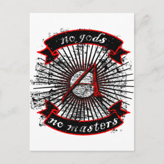 Atheïst No Gods, geen Masters Briefkaart