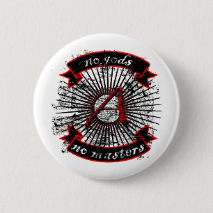 Atheïst No Gods, geen Masters Ronde Button 5,7 Cm