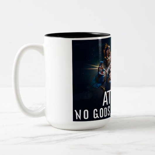 Atheist: No Gods, No Masters Coffee Mug Tweekleurige Koffiemok (Links)