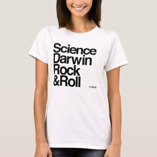 Atheïst - Science darwin rock en roll T-shirt (Voorkant)
