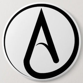 Atheist Symbol Black Ronde Button 6,0 Cm