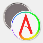 Atheist Symbol Rainbow Magneet (Voorkant / Achterkant)