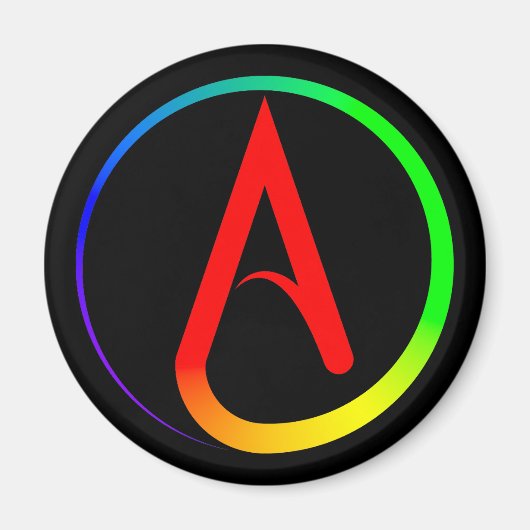 Atheist Symbol Rainbow Magneet (Voorkant)