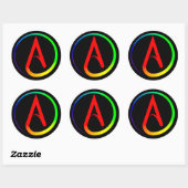 Atheist Symbol Rainbow Ronde Sticker (Vel)