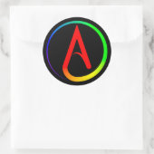 Atheist Symbol Rainbow Ronde Sticker (Tas)