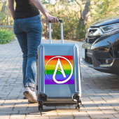 Atheist Symbol White over Rainbow Sticker (Koffer Insitu)