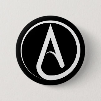 Atheist Symbol White Ronde Button 5,7 Cm
