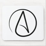 Atheïst symbool Mousepad Muismat<br><div class="desc">Stel je een atheïst voor aan de wereld</div>