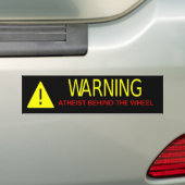 Atheïst Warning Sign Bumpersticker (Op auto)