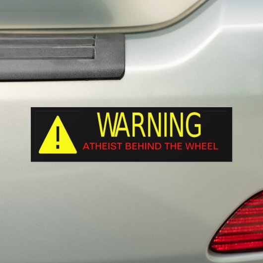 Atheïst Warning Sign Bumpersticker (Op auto)