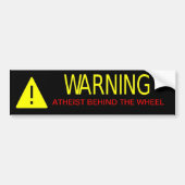 Atheïst Warning Sign Bumpersticker (Voorkant)