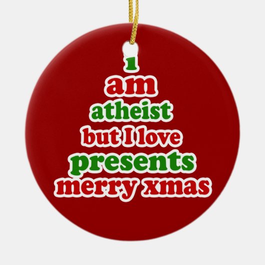 Atheïst Xmas Keramisch Ornament (Voorkant)