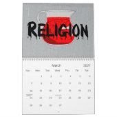 Atheïst zwart, grijs en rood kalender (Mar 2027)