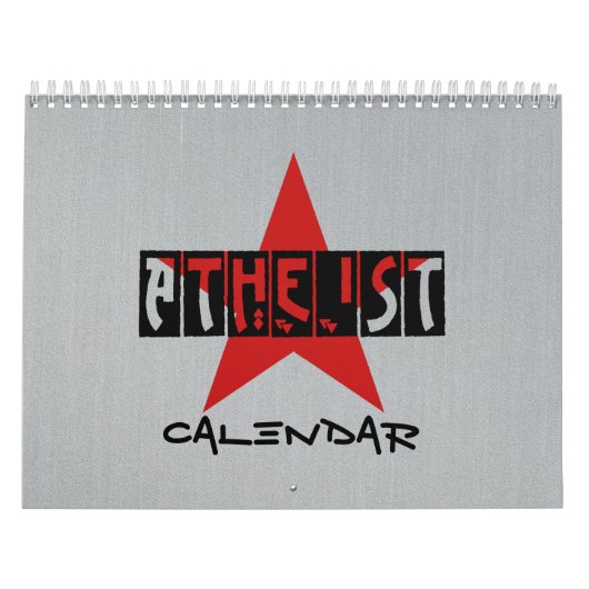 Atheïst zwart, grijs en rood kalender (Hoes)