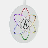 Atheïstisch Atoom Symbool Regenboog Glas Ornament (Voorkant Rechts)