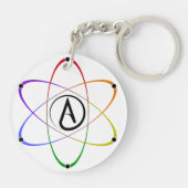 Atheïstisch Atoom Symbool Regenboog Sleutelhanger (Achterkant)