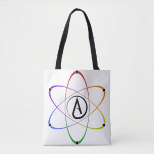 Atheïstisch Atoom Symbool Regenboog Tote Bag