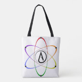 Atheïstisch Atoom Symbool Regenboog Tote Bag (Achterkant)