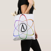 Atheïstisch Atoom Symbool Regenboog Tote Bag (Dichtbij)