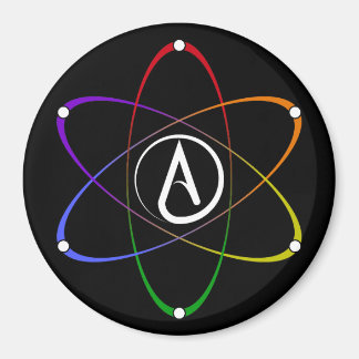 Atheïstisch Atoom Symbool Regenboog Wit Magneet