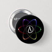 Atheïstisch Atoom Symbool Regenboog Wit Ronde Button 5,7 Cm (Voorkant /achterkant)