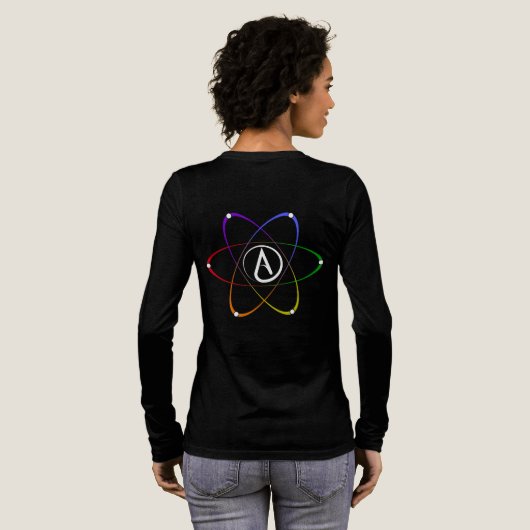 Atheïstisch Atoom Symbool Regenboog Wit Tri-Blend Shirt (Achterkant)
