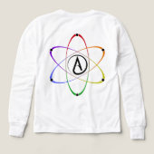Atheïstisch Atoom Symbool Regenboog Zwart (Achterkant)