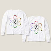 Atheïstisch Atoom Symbool Regenboog Zwart (Voorkant /achterkant)