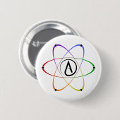 Atheïstisch Atoom Symbool Regenboog Zwart Ronde Button 5,7 Cm (Voorkant /achterkant)