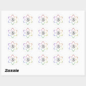 Atheïstisch Atoom Symbool Regenboog Zwart Ronde Sticker (Vel)