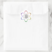 Atheïstisch Atoom Symbool Regenboog Zwart Ronde Sticker (Tas)