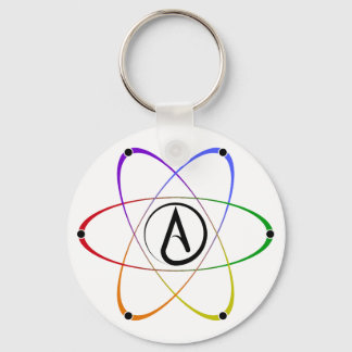 Atheïstisch Atoom Symbool Regenboog Zwart Sleutelhanger