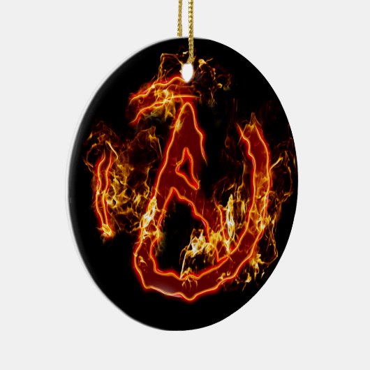 Atheïstisch brandsymbool keramisch ornament (Rechts)