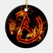 Atheïstisch brandsymbool keramisch ornament (Voorkant)