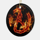 Atheïstisch brandsymbool keramisch ornament (Links)