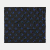 Atheïstisch symbool: blauw op zwart fleece deken (Voorkant (Horizontaal))