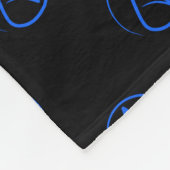 Atheïstisch symbool: blauw op zwart fleece deken (Hoek)