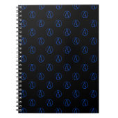 Atheïstisch symbool: blauw op zwart notitieboek (Voorkant)