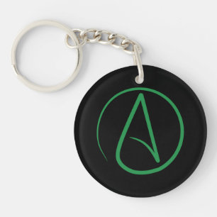 Atheïstisch symbool: Groen in zwart Sleutelhanger
