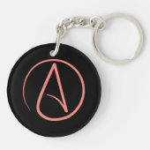 Atheïstisch symbool: koraal op zwart sleutelhanger (Achterkant)
