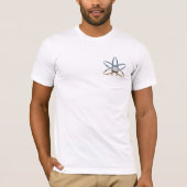 atheïstisch symbool linkerborst t-shirt (Voorkant)