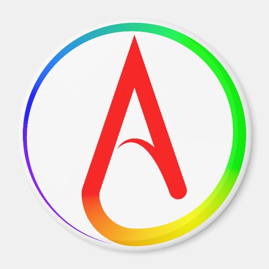 Atheïstisch Symbool Regenboog Magneet (Voorkant)