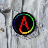 Atheïstisch Symbool Regenboog Ronde Button 4,0 Cm (In situ)