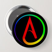 Atheïstisch Symbool Regenboog Ronde Button 4,0 Cm (Voorkant /achterkant)