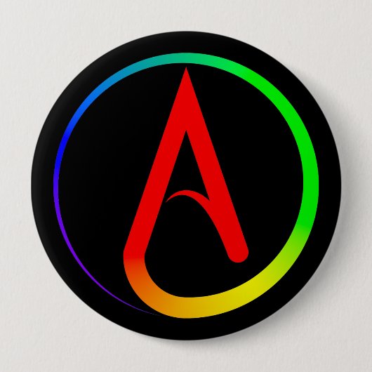 Atheïstisch Symbool Regenboog Ronde Button 4,0 Cm (Voorkant)