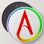 Atheïstisch Symbool Regenboog Ronde Button 6,0 Cm (Voorkant /achterkant)