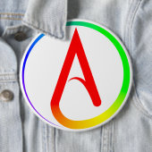 Atheïstisch Symbool Regenboog Ronde Button 6,0 Cm (In situ)