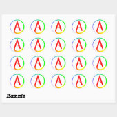 Atheïstisch Symbool Regenboog Ronde Sticker (Vel)