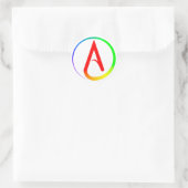 Atheïstisch Symbool Regenboog Ronde Sticker (Tas)