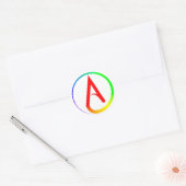 Atheïstisch Symbool Regenboog Ronde Sticker (Envelop)